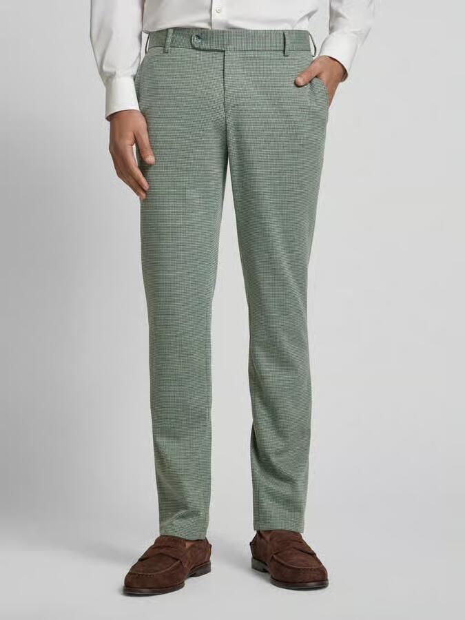 Atelier Torino Slim fit pantalon met riemlussen - Foto 2