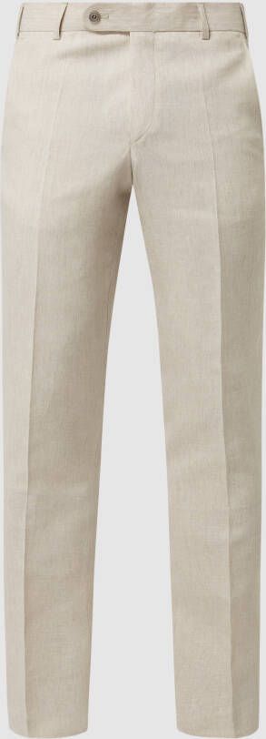Atelier Torino Pantalon van een mix van sc wol en linnen model 'Cane'