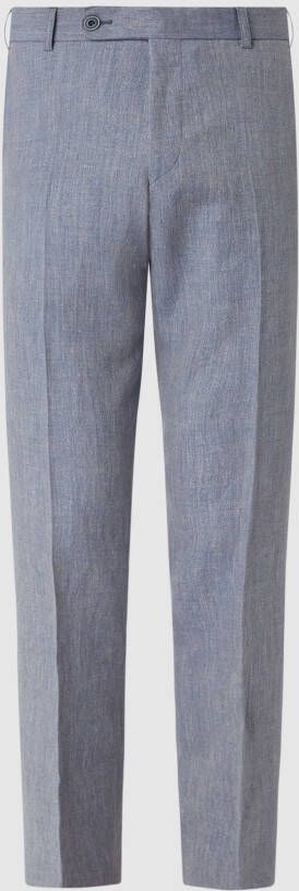 Atelier Torino Slim fit pantalon van een mix van linnen en scheerwol model 'Cane'