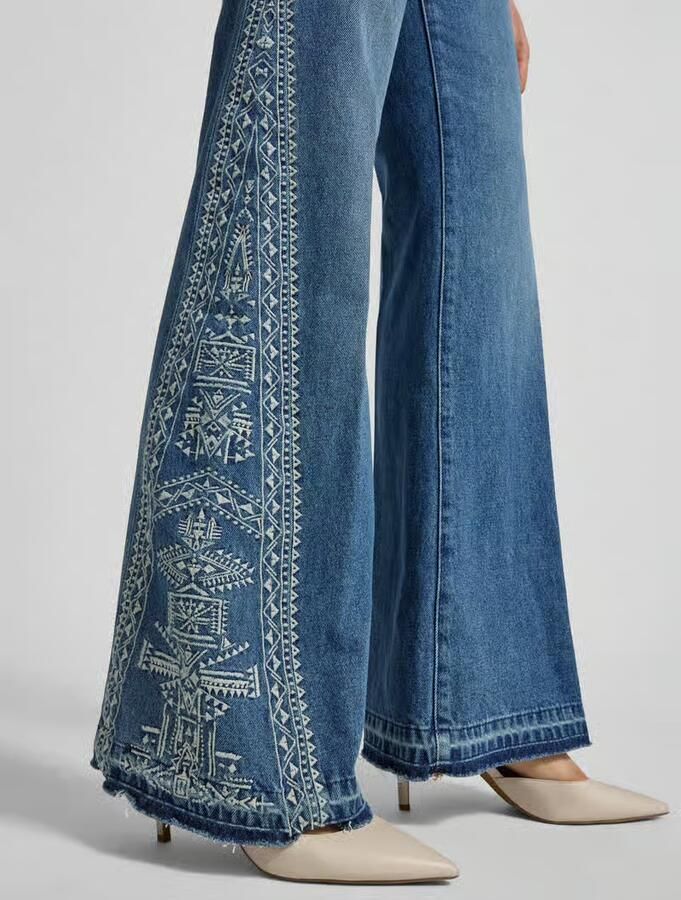BA&SH Flared jeans met motiefstitching model 'VIVY'