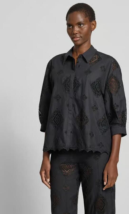 BA&SH regular fit blouse met gehaakt kant model 'MURIEL'