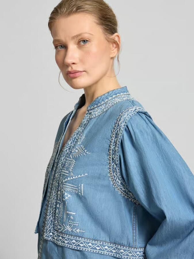 BA&SH regular fit blouse met stitchings model 'LAURA'