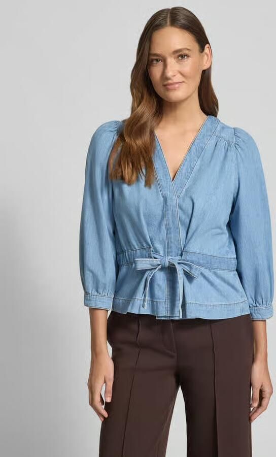 BA&SH Relaxed fit blouse in denimlook model 'Lavina' - Foto 3