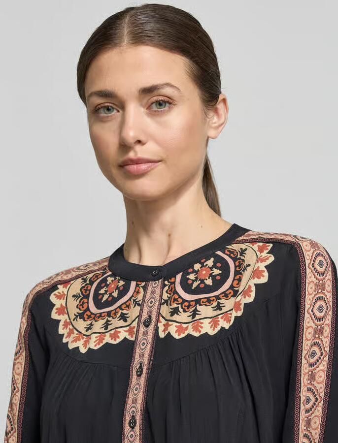 BA&SH relaxed fit blouse met ronde hals model 'VALDA'