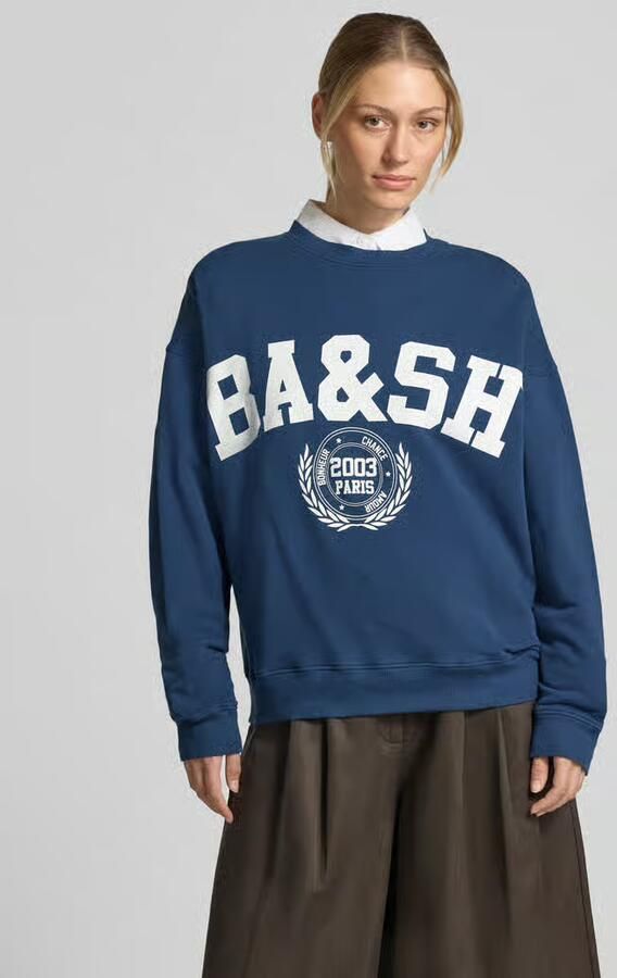 BA&SH Sweatshirt met labelprint model 'BENJAMIN' - Foto 2