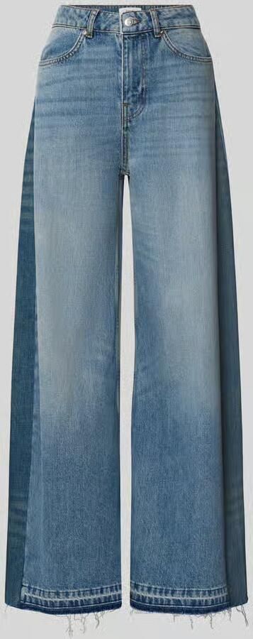 BA&SH wide leg jeans met franjeboord model 'MISLAV'