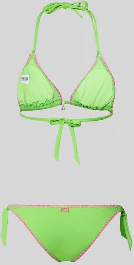 Banana moon Bikini-set met stitchings en vetersluiting