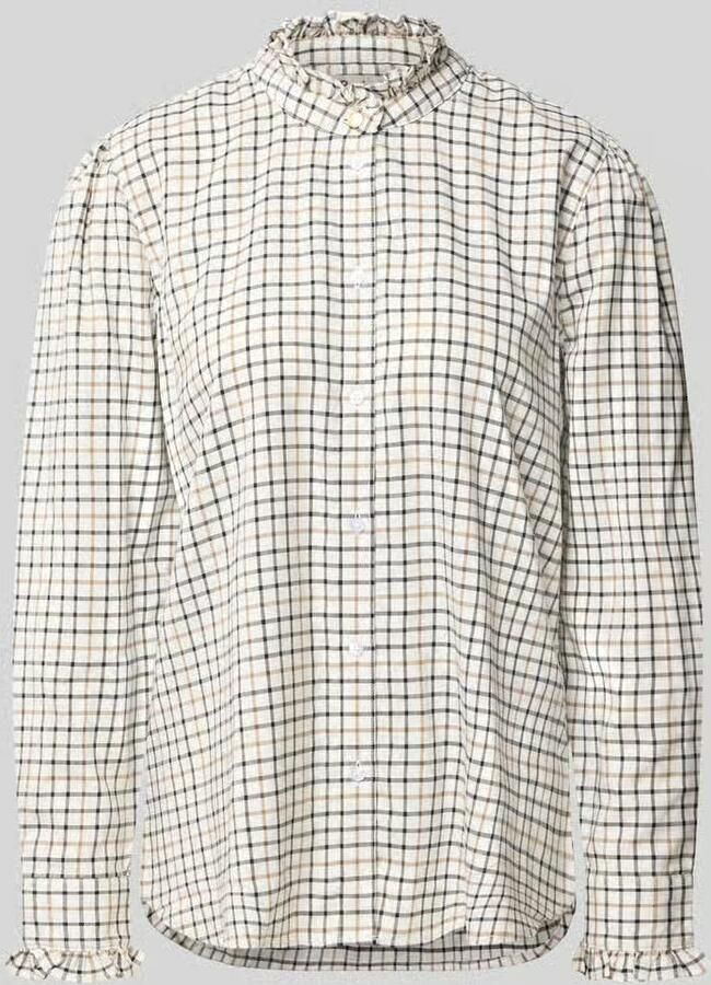 Barbour blouse met lange mouwen met kraag met ruches