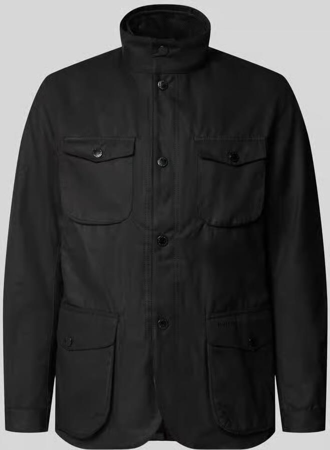 Barbour Zwarte Waterdichte Jas met Hoge Kraag Black Heren
