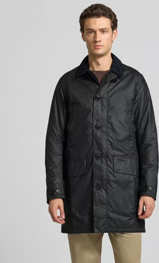 Barbour Functionele lange jas met gewaxte oppervlakte - Foto 3