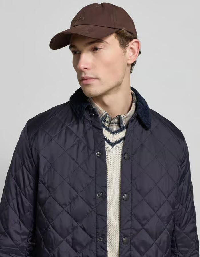 Barbour Moderne gewatteerde jas met geribbelde kraag en drukknoopsluiting Blauw Heren - Foto 5
