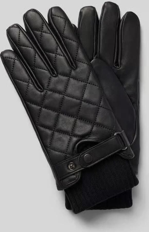Barbour Leren handschoenen van echt leer met doorgestikte naden