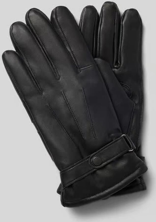 Barbour Leren handschoenen met verstelbaar trensje model 'Burnished'