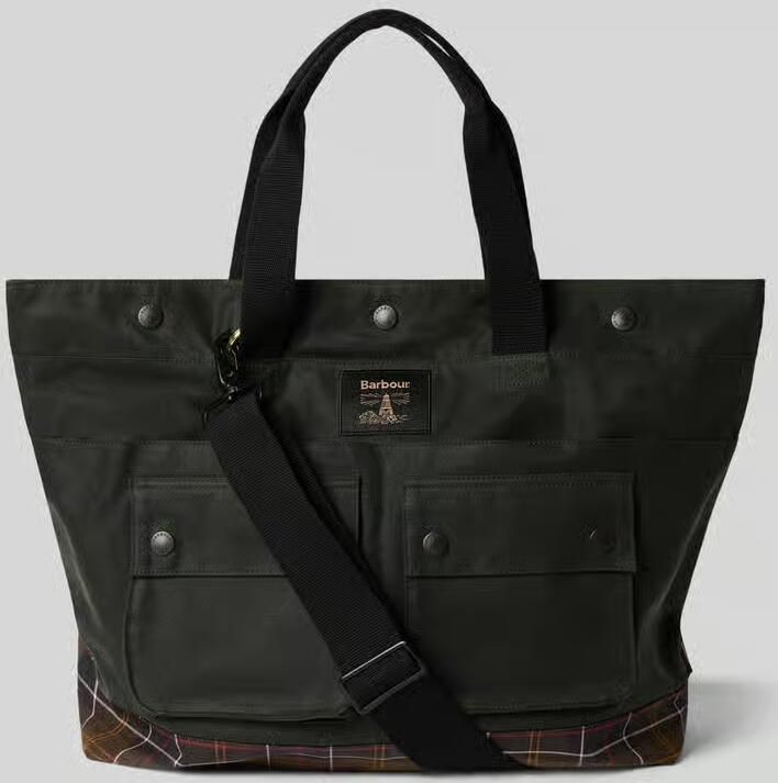 Barbour Handtas met labelpatch model 'FIELD WAX'