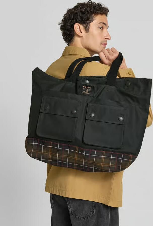 Barbour Handtas met labelpatch model 'FIELD WAX' - Foto 2