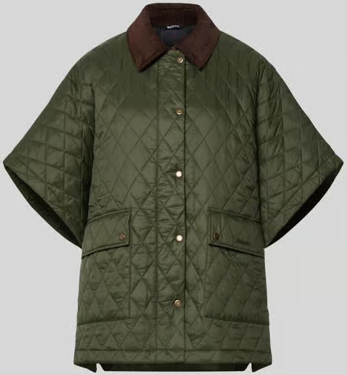 Barbour oversized poncho met platte kraag model 'MILDRED QUILTED CAPE'