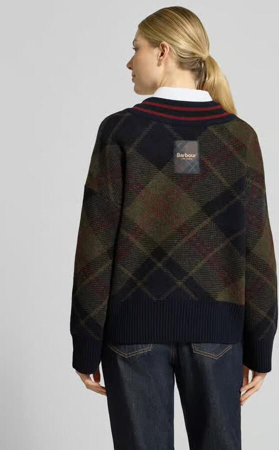 Barbour Pullover met contrasterende v-hals model 'SHAE' - Foto 2