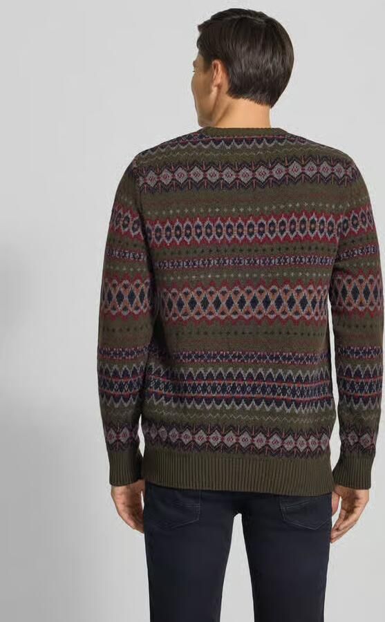 Barbour Sweater Fairisle Trui Wol Donkergroen - Foto 6