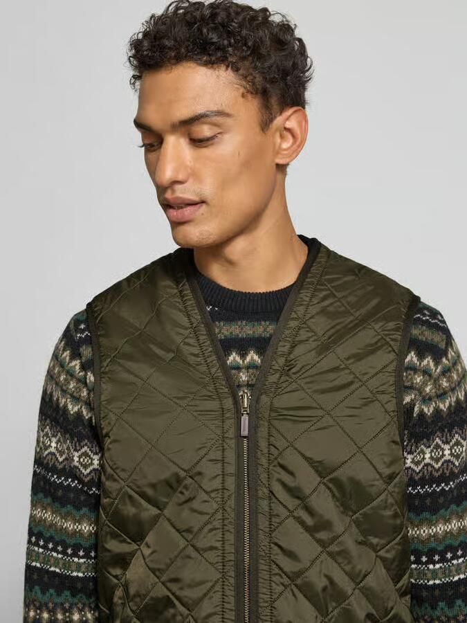 Barbour Groene gewatteerde trui met fleece voering en contrasterend logo borduursel Green Heren - Foto 2