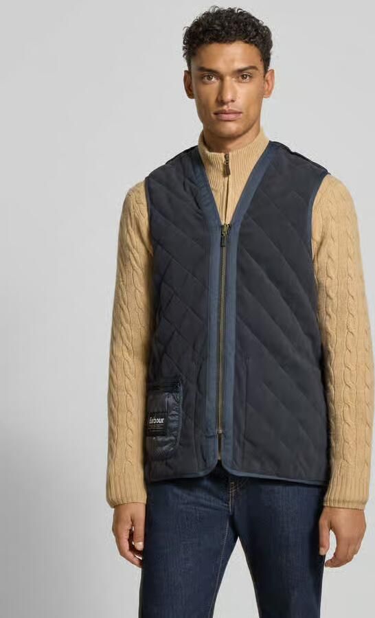 Barbour Veelzijdig Gewatteerd Vest Zip-In Liner Marineblauw Blauw Heren - Foto 2