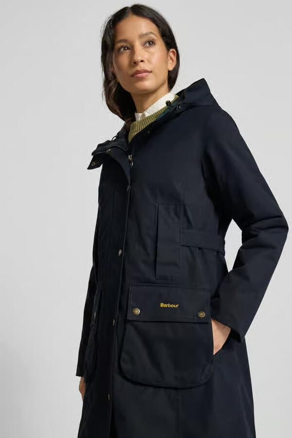 Barbour Regular fit lang functioneel jack van katoenmix model 'BAMBURGH'