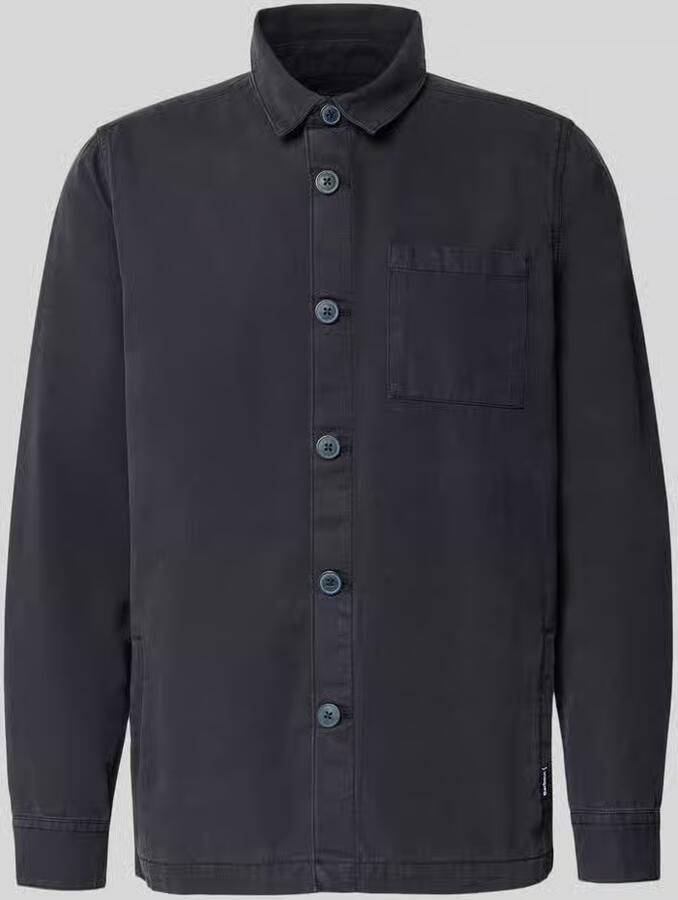 Barbour Klassiek Navy Gewassen Katoen Overshirt Black Heren - Foto 10