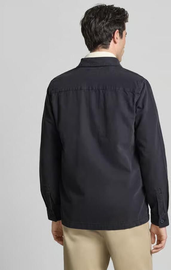 Barbour Klassiek Navy Gewassen Katoen Overshirt Black Heren - Foto 9