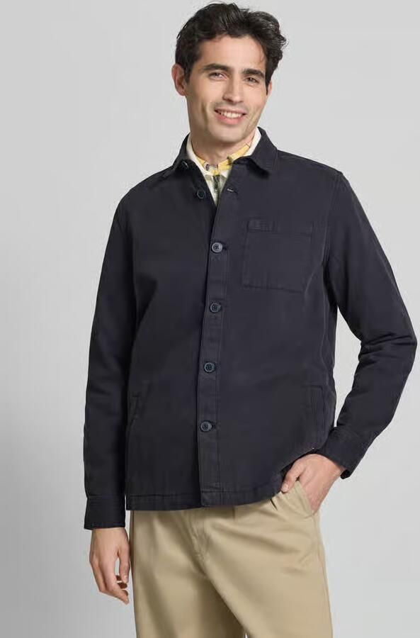 Barbour Klassiek Navy Gewassen Katoen Overshirt Black Heren - Foto 15