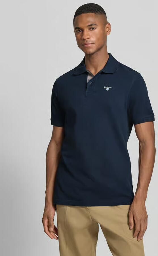 Barbour MML Polo Shirts Katoen Ingedrukt Logo Korte Mouwen Blue Heren - Foto 4