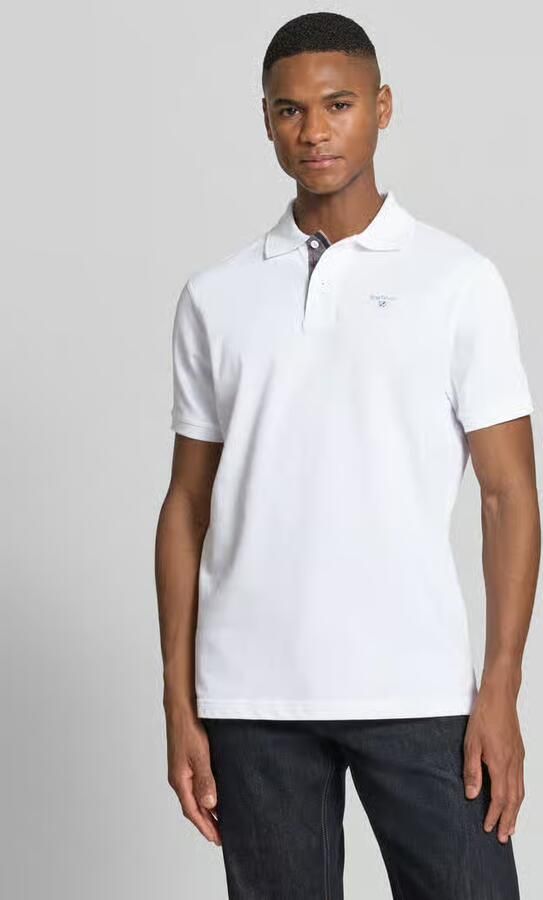 Barbour Klassieke korte mouw katoenen polo met tartan accenten White Heren - Foto 8