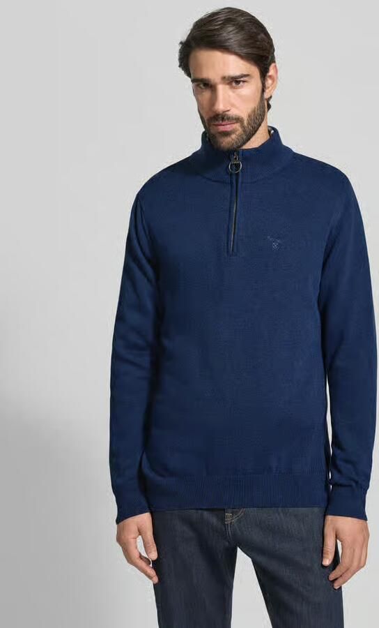 Barbour Regular fit schipperstrui van pure katoen Model 'HALF ZIP' - Foto 4