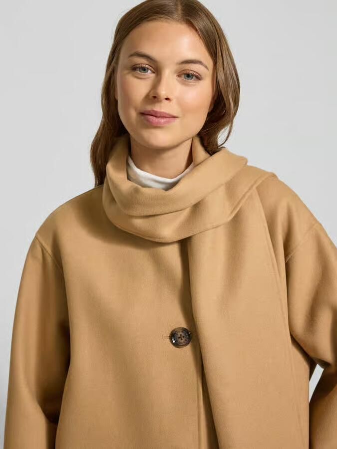 Barbour Relaxed lange wollen jas met geïntegreerde sjaal model 'CLEMENTINE' - Foto 2
