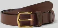 Barbour Riem van echt leer met label in reliëf