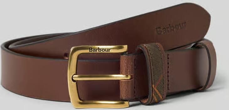 Barbour Riem van echt leer met label in reliëf