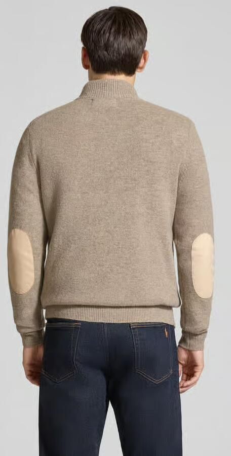 BARBOUR Heren Truien & Vesten Essential Patch Half Zip Knitted Jumper Beige - Foto 6