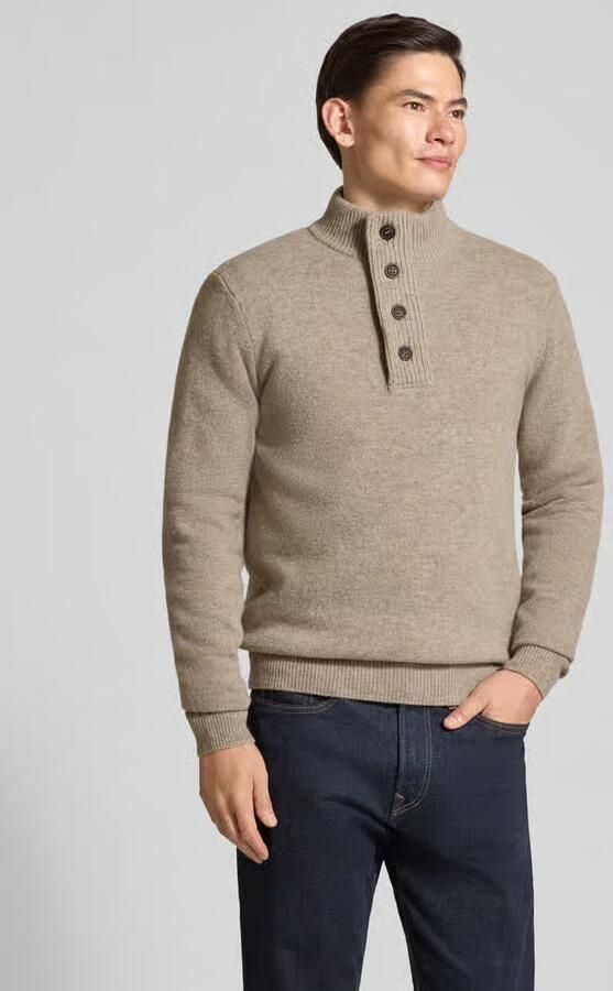 BARBOUR Heren Truien & Vesten Essential Patch Half Zip Knitted Jumper Beige - Foto 5