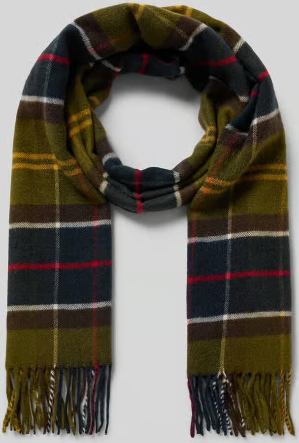 Barbour Sjaal met franjes aan de rand model 'Yaxley'