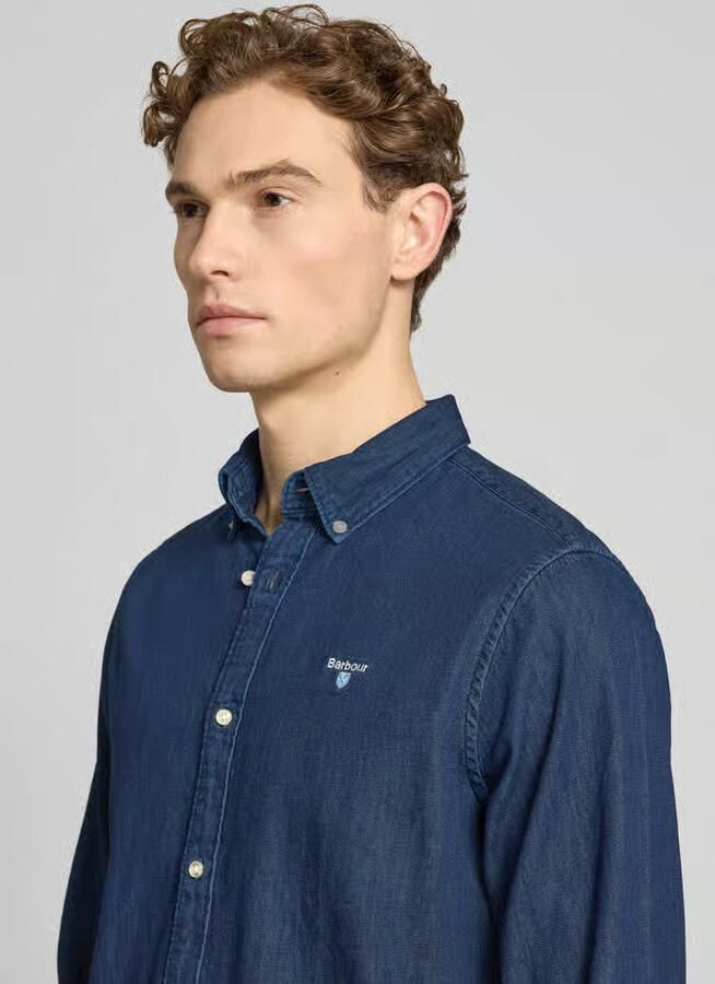 Barbour slim fit jeansoverhemd van puur katoen