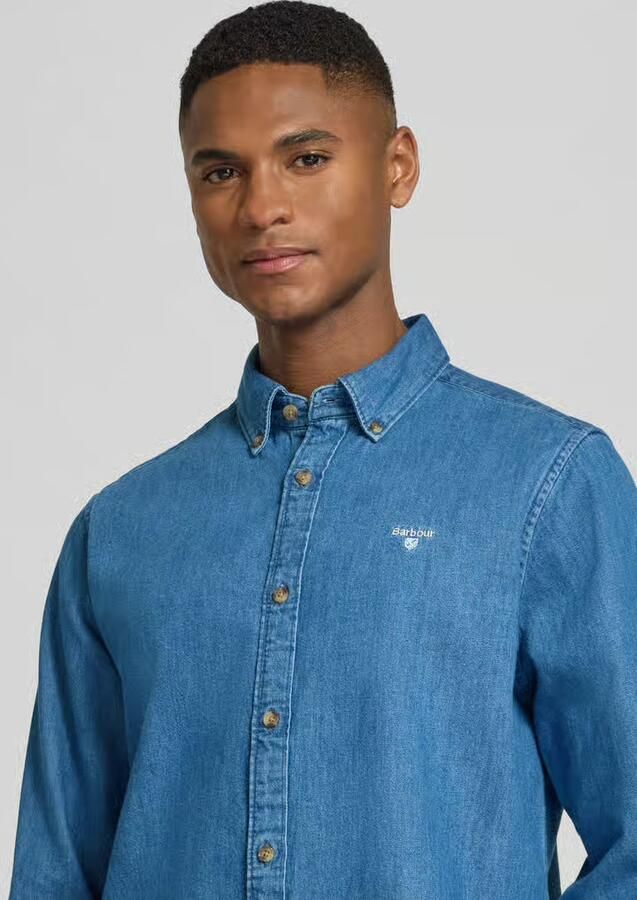 Barbour slim fit jeansoverhemd van puur katoen