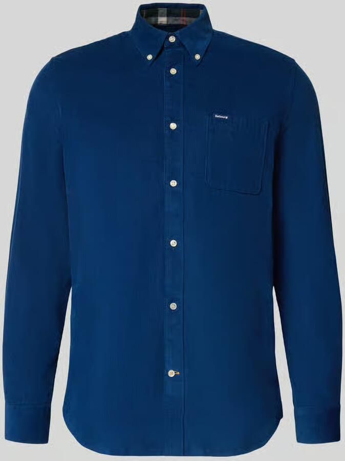 Barbour Tailored fit corduroy overhemd met borstzak