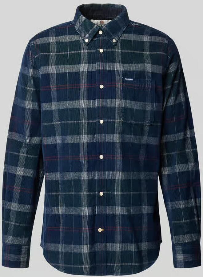 Barbour Tailored fit overhemd van katoenflanel met borstzak