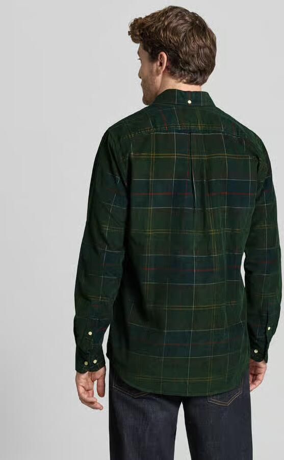 Barbour Tailored fit overhemd van katoenflanel met borstzak - Foto 3