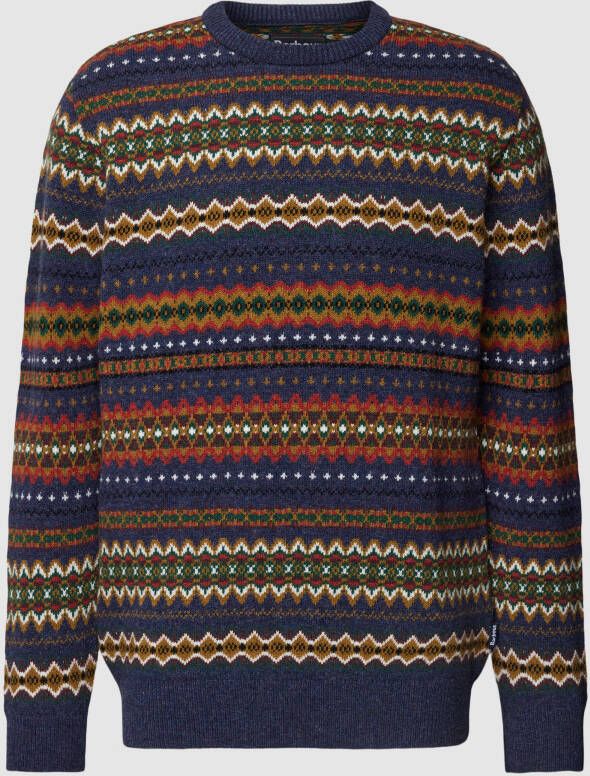 Barbour Gebreide pullover met ronde hals model 'Case Fairisle'