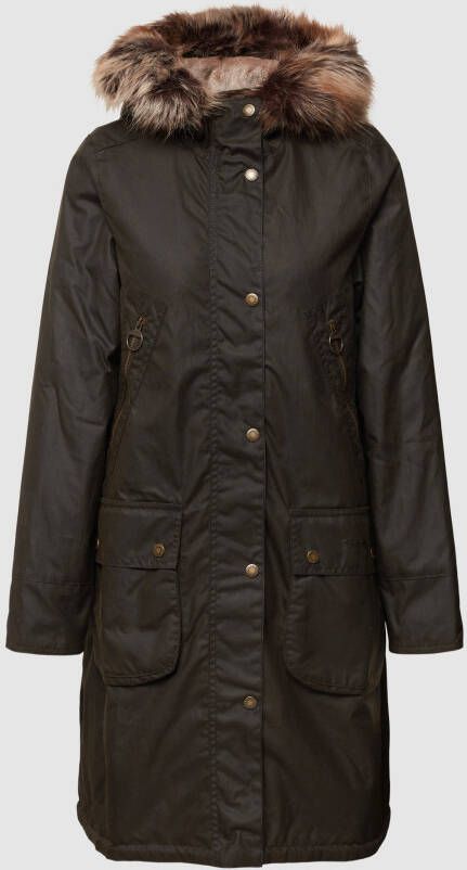 Barbour Gewaxte parka met kraag van imitatiebont model 'STAVIA'