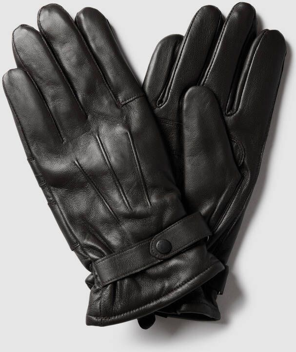 Barbour Leren handschoenen met verstelbaar trensje model 'Burnished'