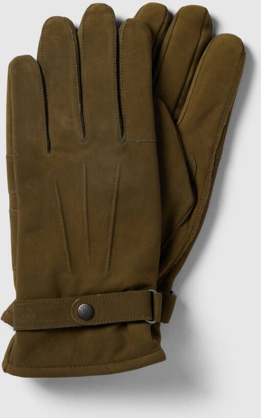 Barbour Leren handschoenen met verstelbaar trensje model 'THIN'
