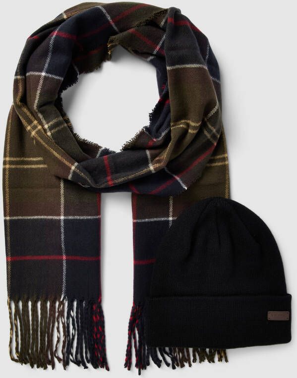 Barbour Sjaal inclusief muts met cadeaubox model 'SWINTON & GALINGA'