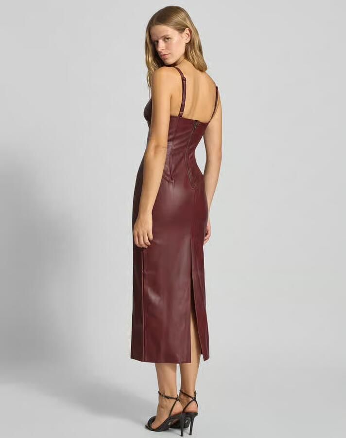 Bardot Regular fit avondjurk in leerlook model 'Estine'