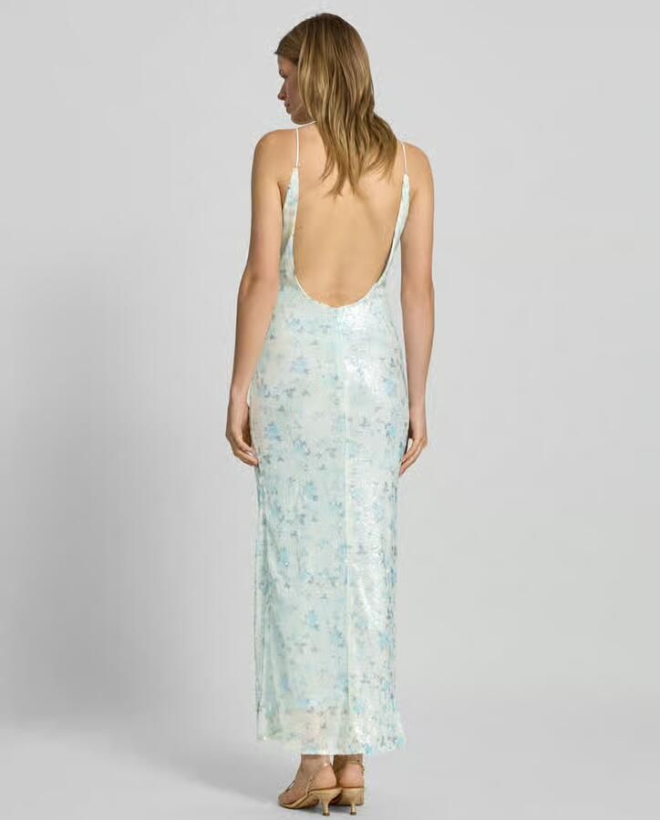Bardot Avondjurk met pailletten en V-hals model 'LOIS SEQUIN'