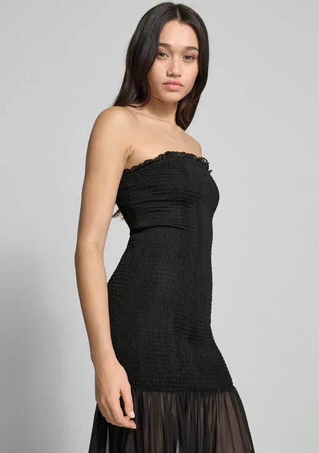 Bardot Avondjurk met smokdetails model 'AZURA'